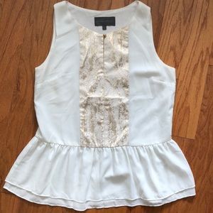 White peplum top